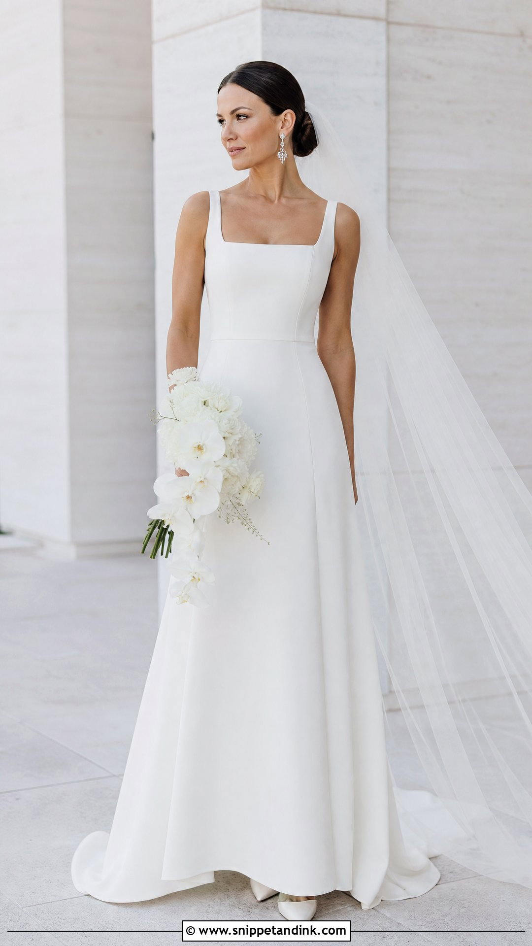 Designer Minimalist Crepe Bridal Gown - Snippet and Ink - 25 Designer Bridal Gowns