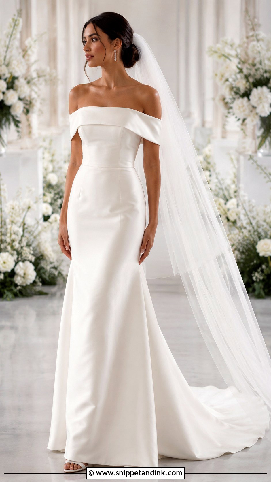 Designer Off Shoulder Wedding Dress - Snippet and Ink - 25 Designer Wedding Gowns