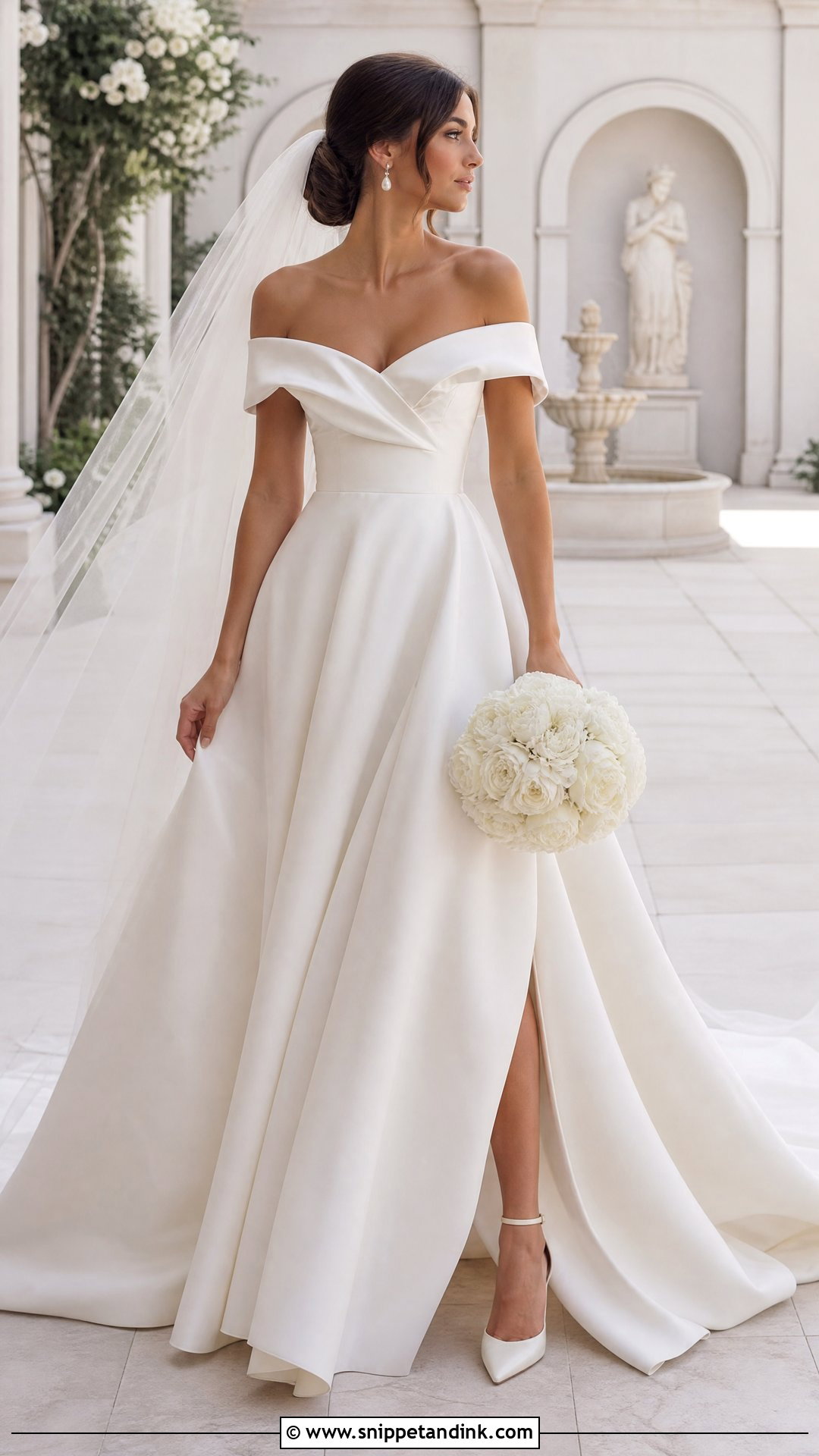Designer Off the Shoulder Bridal Gown - Snippet and Ink - 25 Designer Bridal Gowns
