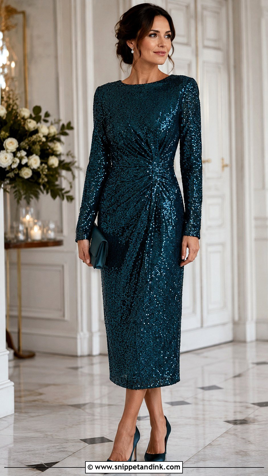 Designer Sequin Midi Dress - Snippet and Ink - 20 Designer Dress for Wedding Ideas