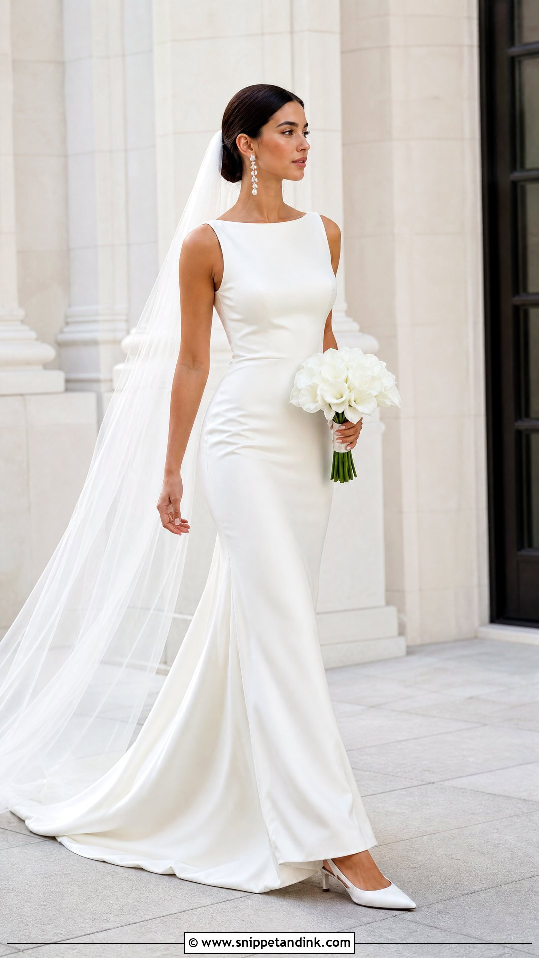 Designer Silk Column Bridal Gown - Snippet and Ink - 25 Designer Bridal Gowns