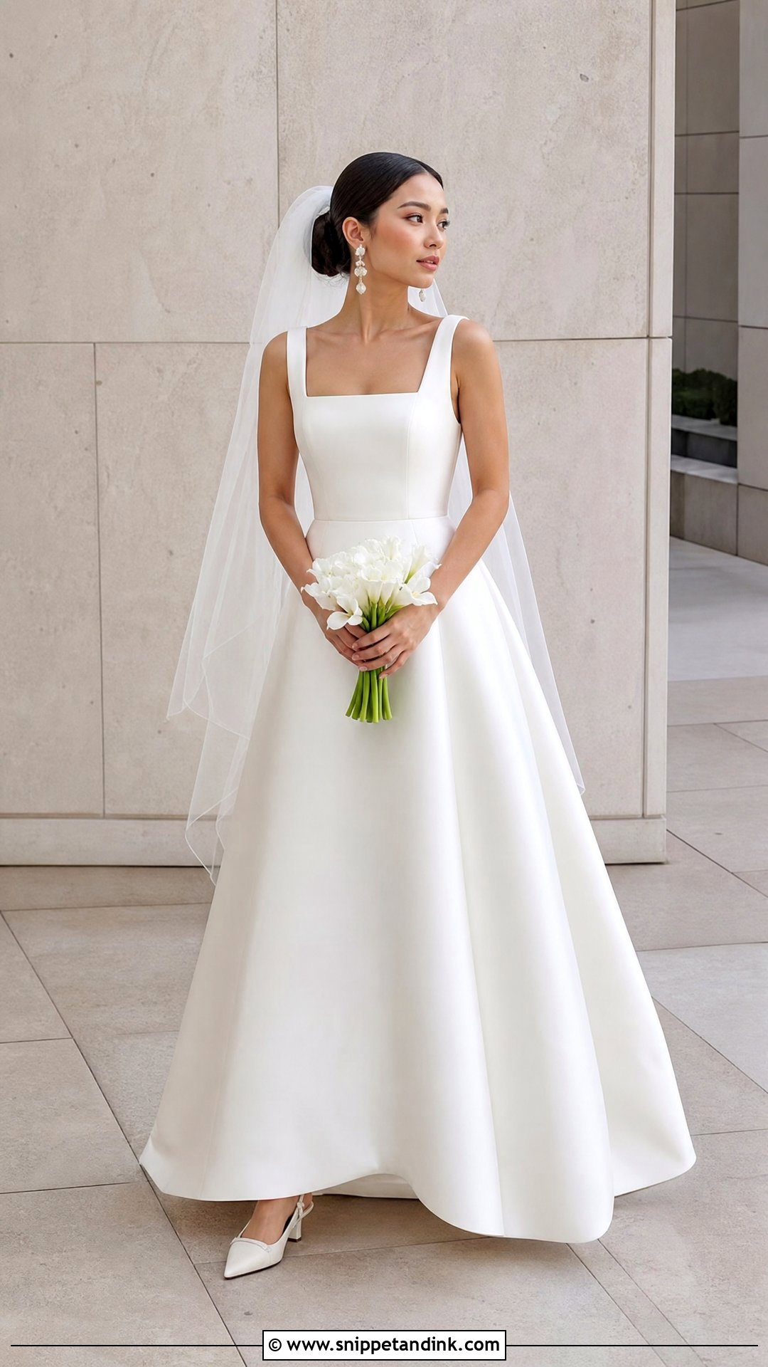 Designer Square Neck Bridal Gown - Snippet and Ink - 25 Designer Bridal Gowns