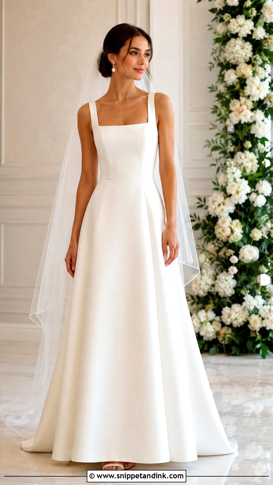 Designer Square Neck Wedding Dress - Snippet and Ink - 25 Designer Wedding Gowns