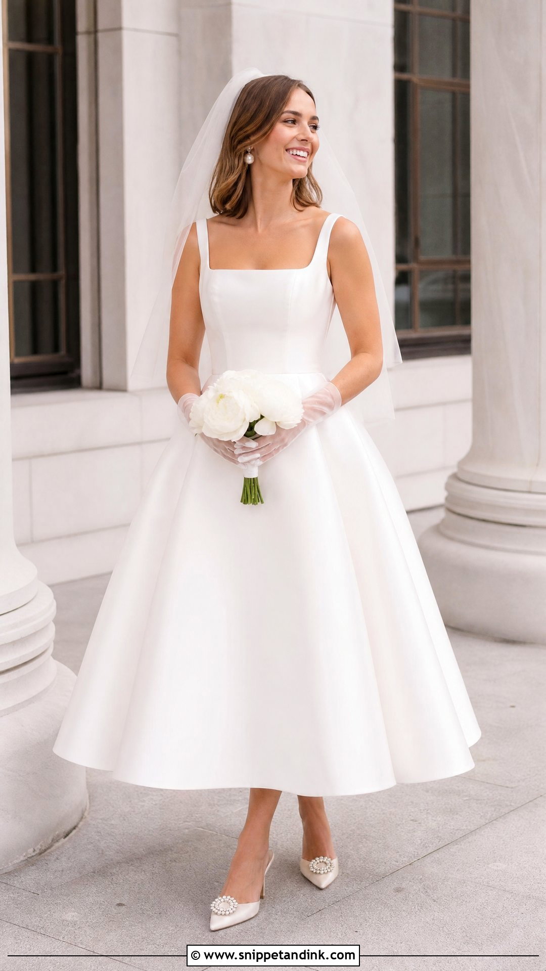 Designer Tea Length Bridal Gown - Snippet and Ink - 25 Designer Bridal Gowns