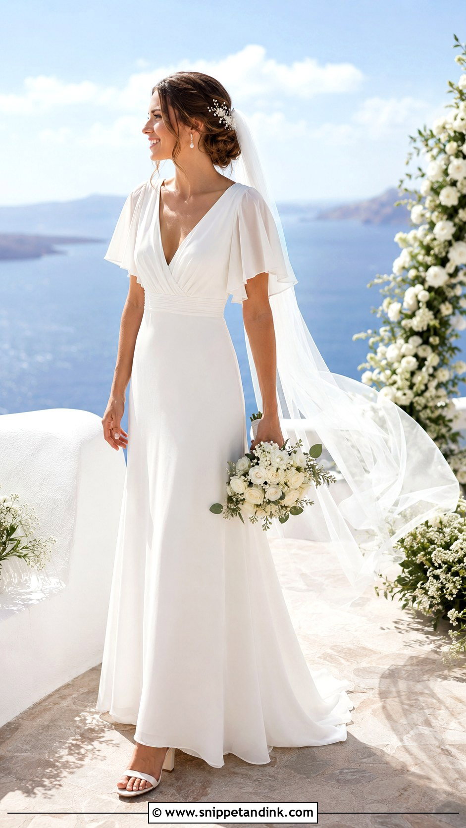Destination Butterfly Sleeve Wedding Dress - Snippet and Ink - 20 Butterfly Sleeve Wedding Dress Ideas