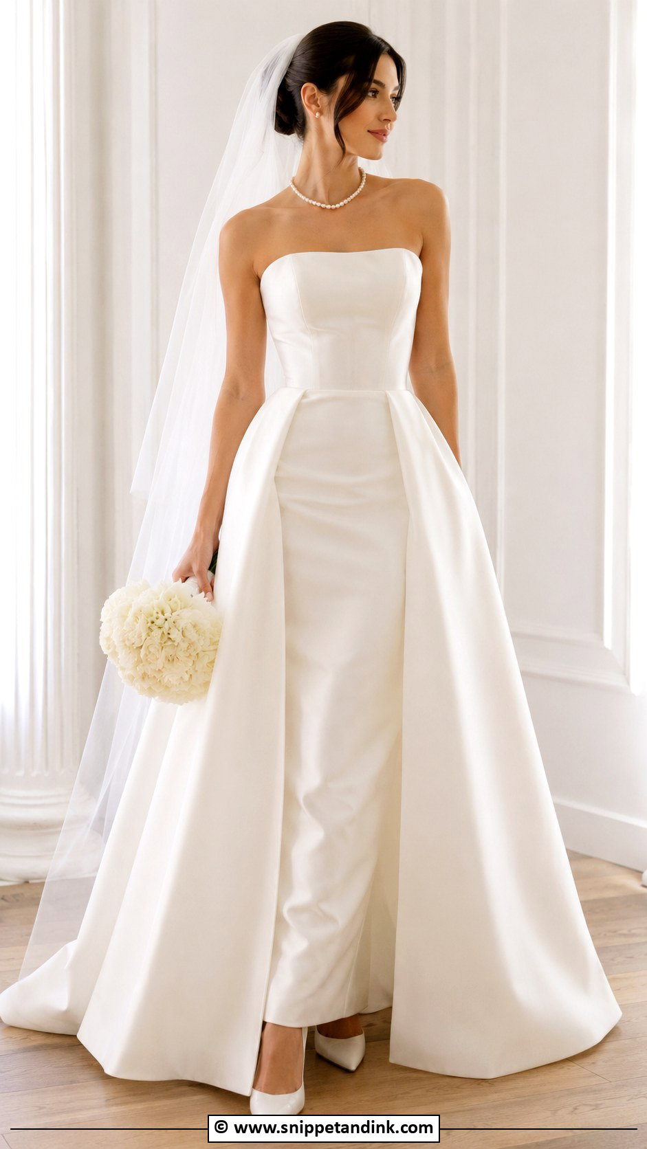 Detachable A Line Overskirt Wedding Dress - Snippet and Ink - 30 Detachable Wedding Dress Ideas