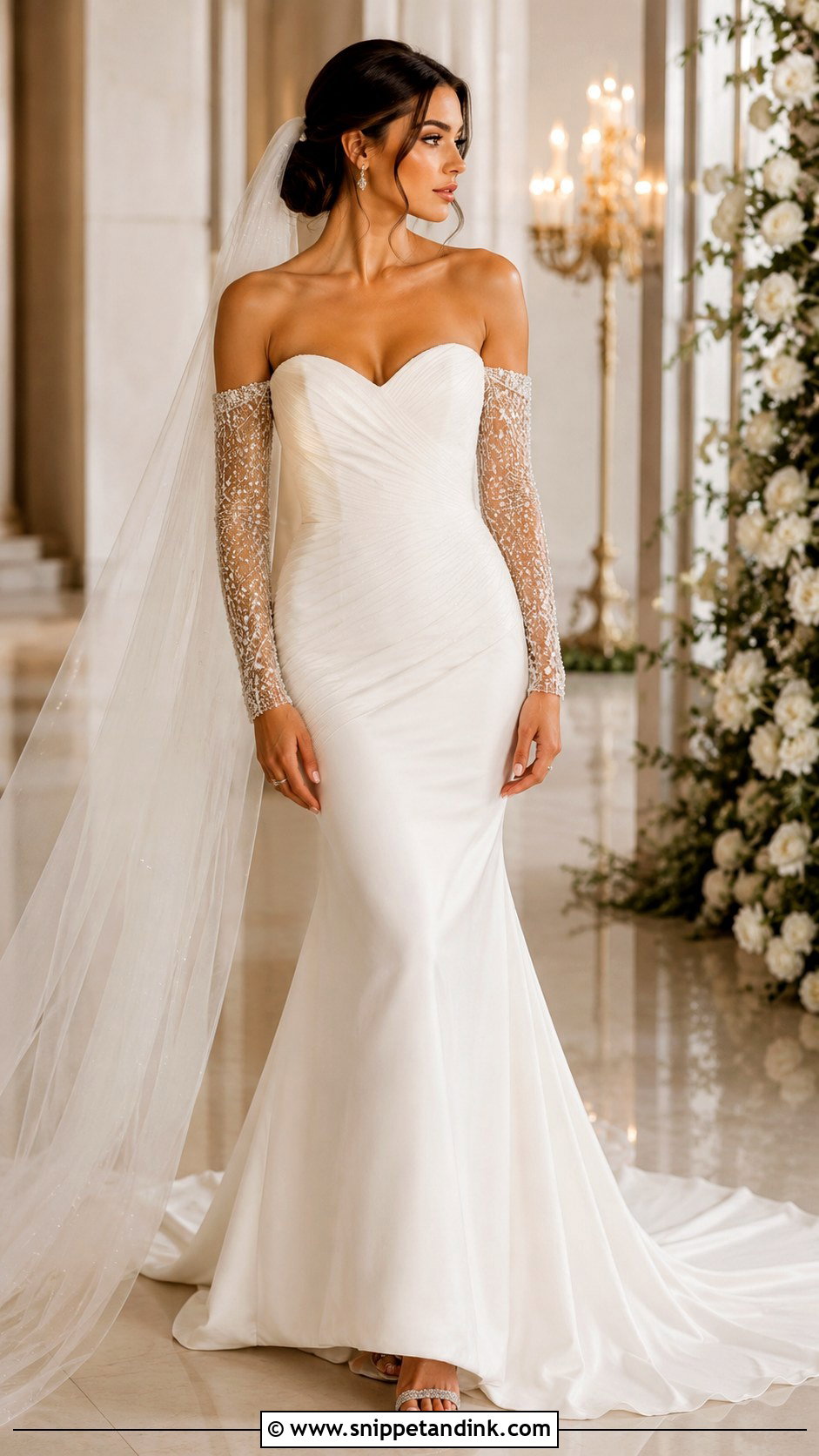 Detachable Beaded Sleeves Wedding Dress - Snippet and Ink - 25 Detachable Sleeves Wedding Dress