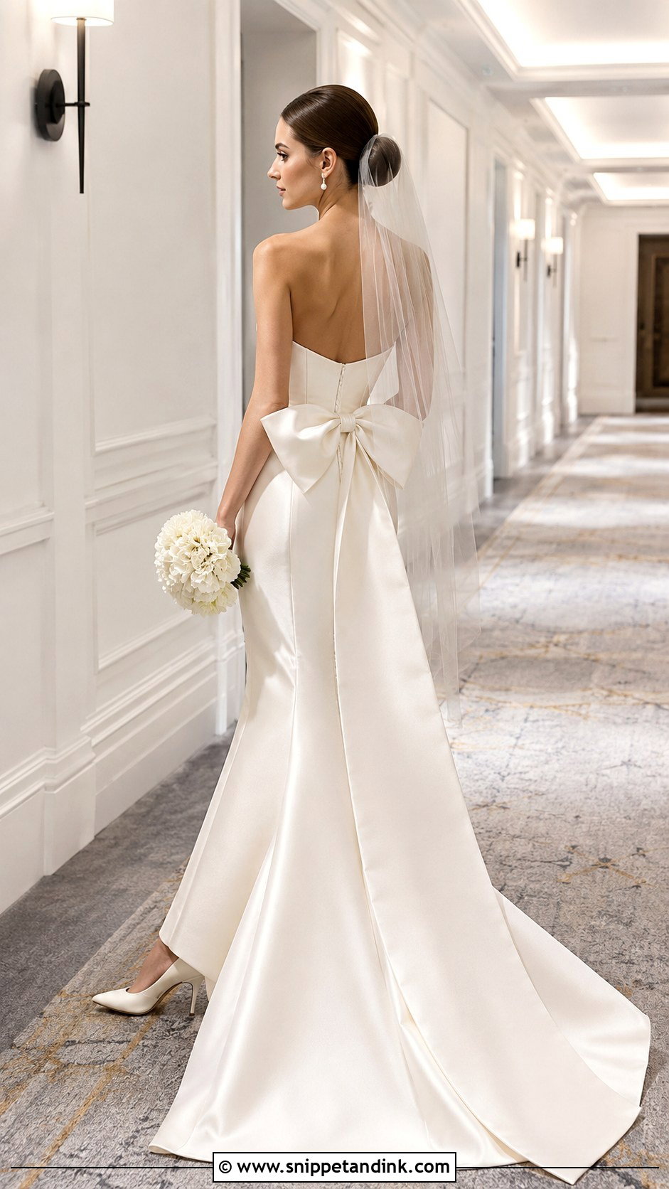 Detachable Bow Mermaid Bridal Gown - Snippet and Ink - 20 Mermaid Bridal Gowns