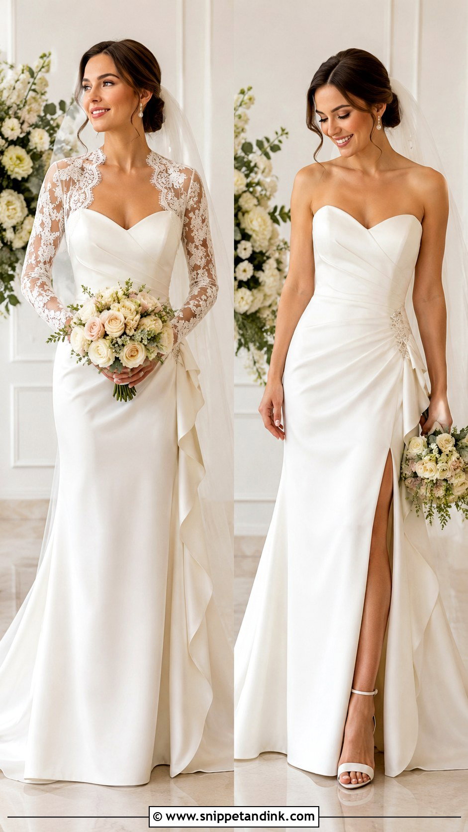 Detachable Bridal Bolero With Two Look Wedding Dress - Snippet and Ink - 25 Bridal Bolero Ideas