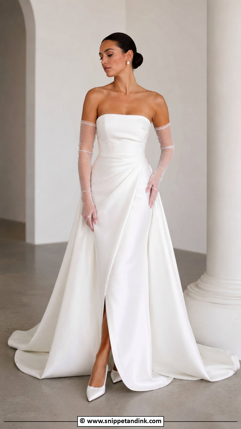 Detachable Bridal Gloves Wedding Dress - Snippet and Ink - 30 Detachable Wedding Dress Ideas