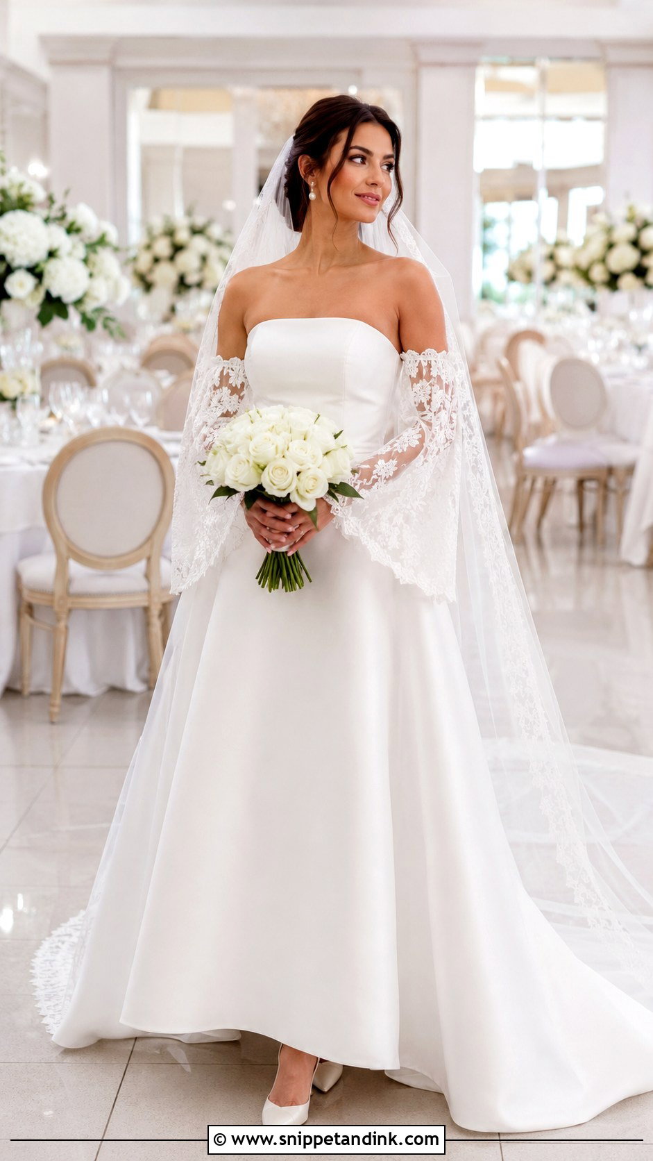 Detachable Butterfly Sleeve Wedding Dress - Snippet and Ink - 20 Butterfly Sleeve Wedding Dress Ideas