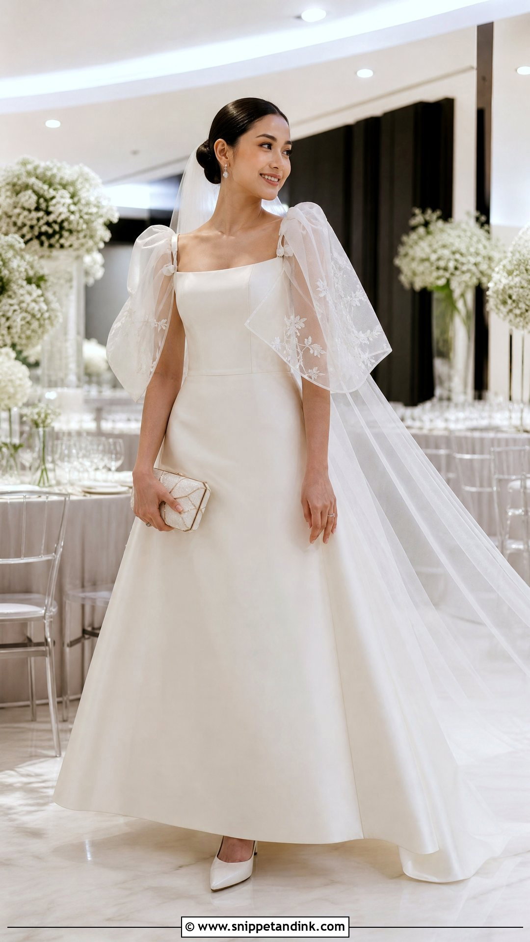 Detachable Butterfly Sleeve Wedding Gown - Snippet and Ink - 20 Traditional Filipino Wedding Dress Ideas