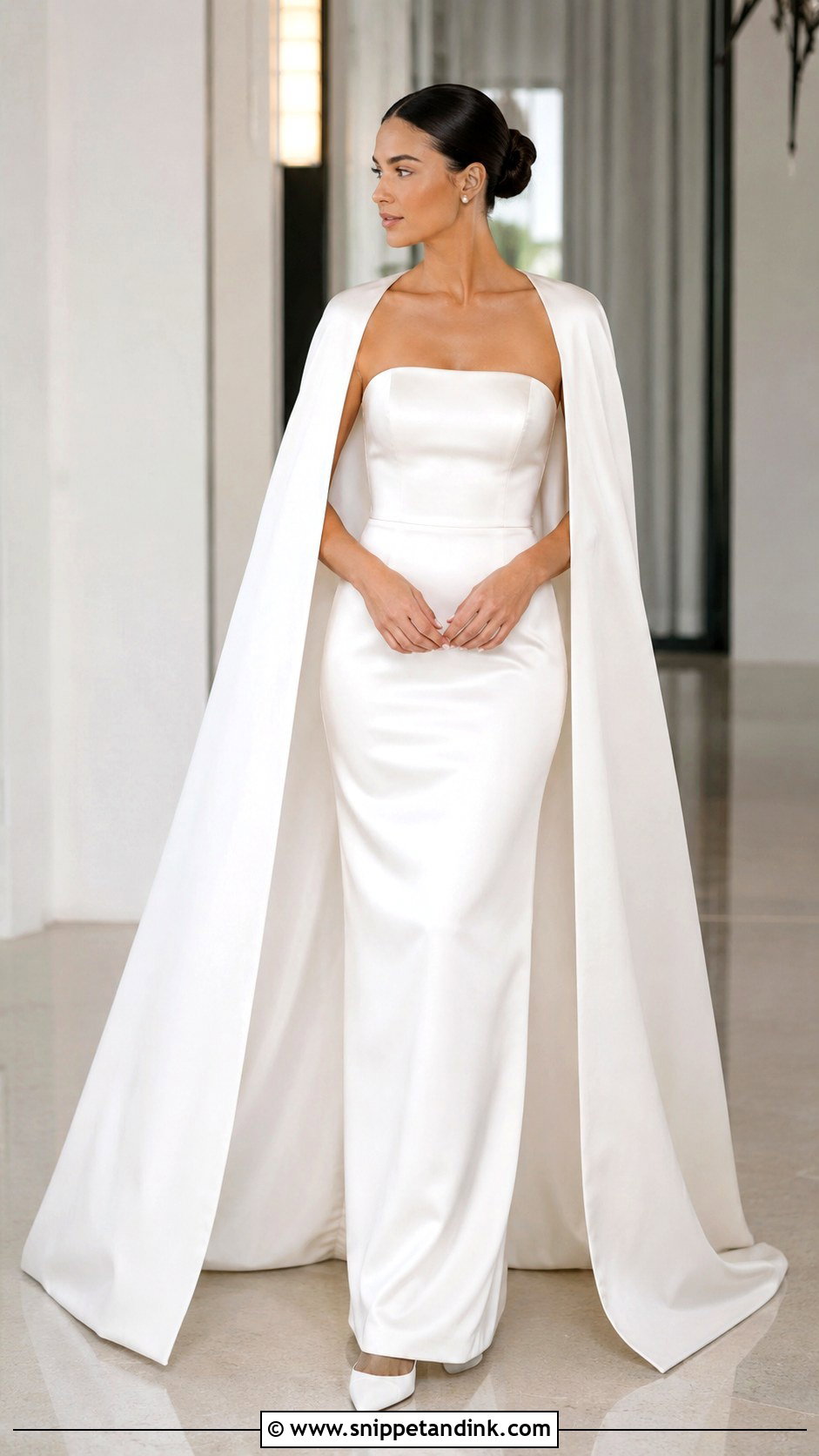 Detachable Cape Wedding Dress - Snippet and Ink - 30 Cape Wedding Dress Ideas