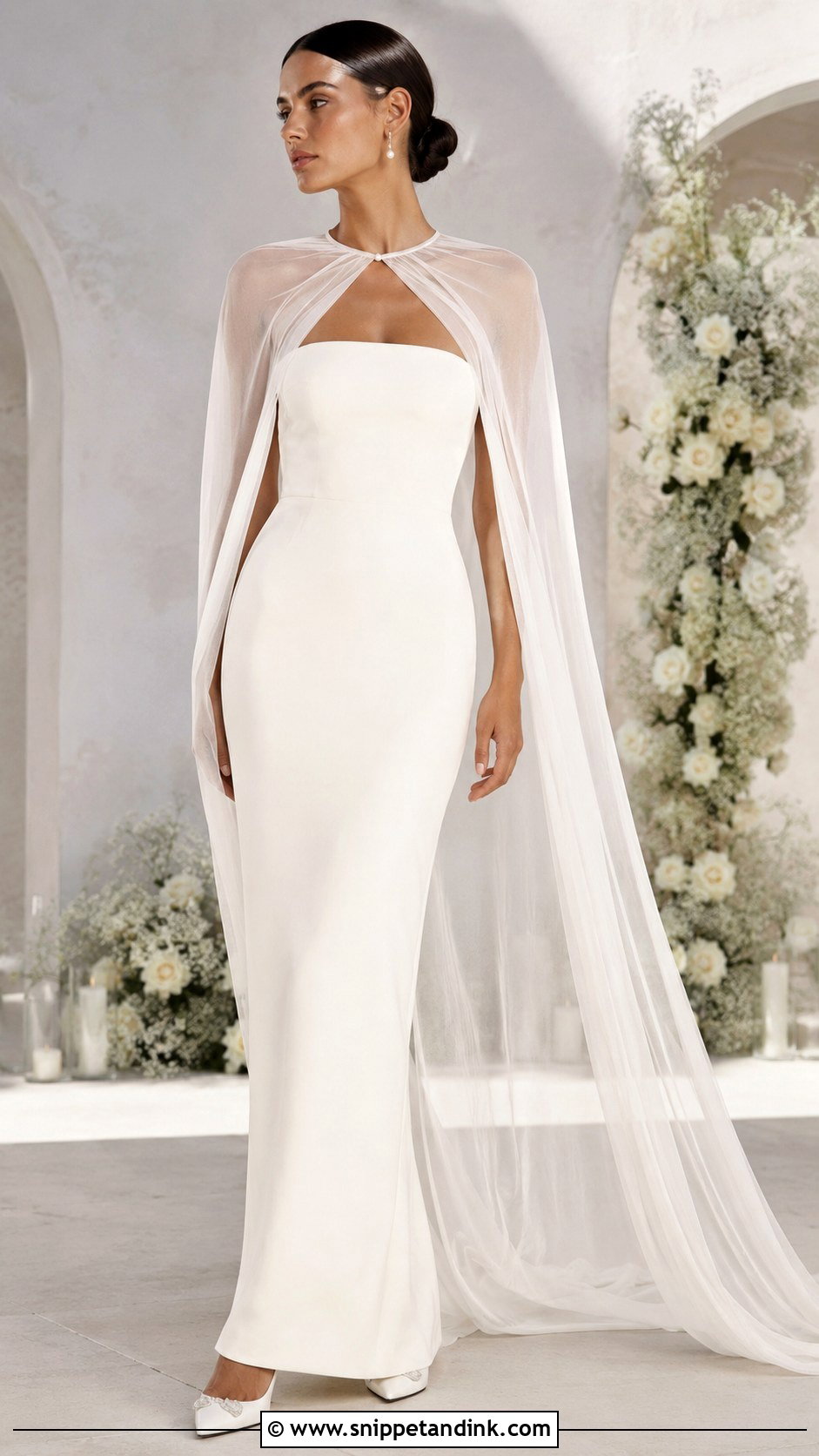 Detachable Cape Wedding Dress - Snippet and Ink - 30 Wedding Dress with Cape Ideas