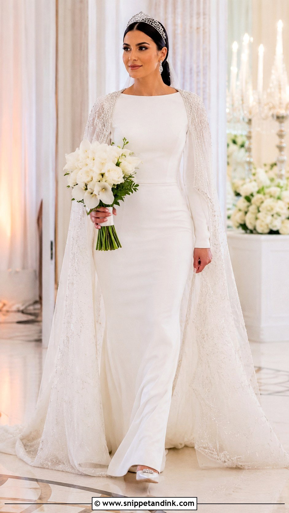 Detachable Cape Wedding Dress - Snippet and Ink - 20 Middle Eastern Wedding Dress Ideas