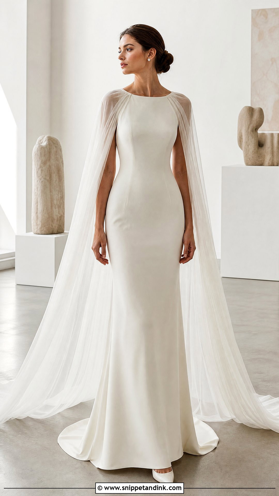 Detachable Cape Wedding Dress - Snippet and Ink - 20 Transforming Wedding Dress Ideas
