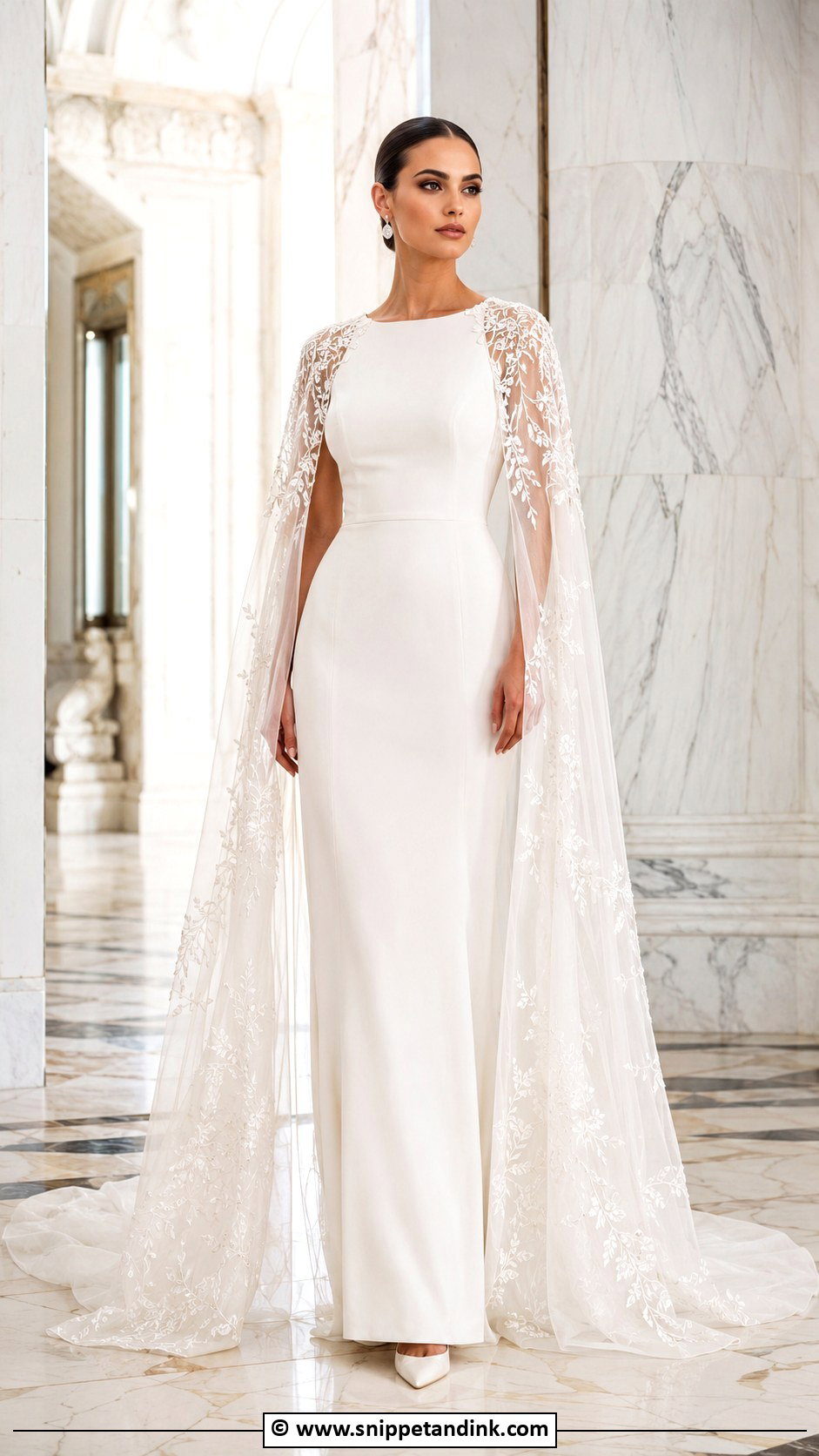Detachable Cape Wedding Gown - Snippet and Ink - 30 Couture Wedding Gowns
