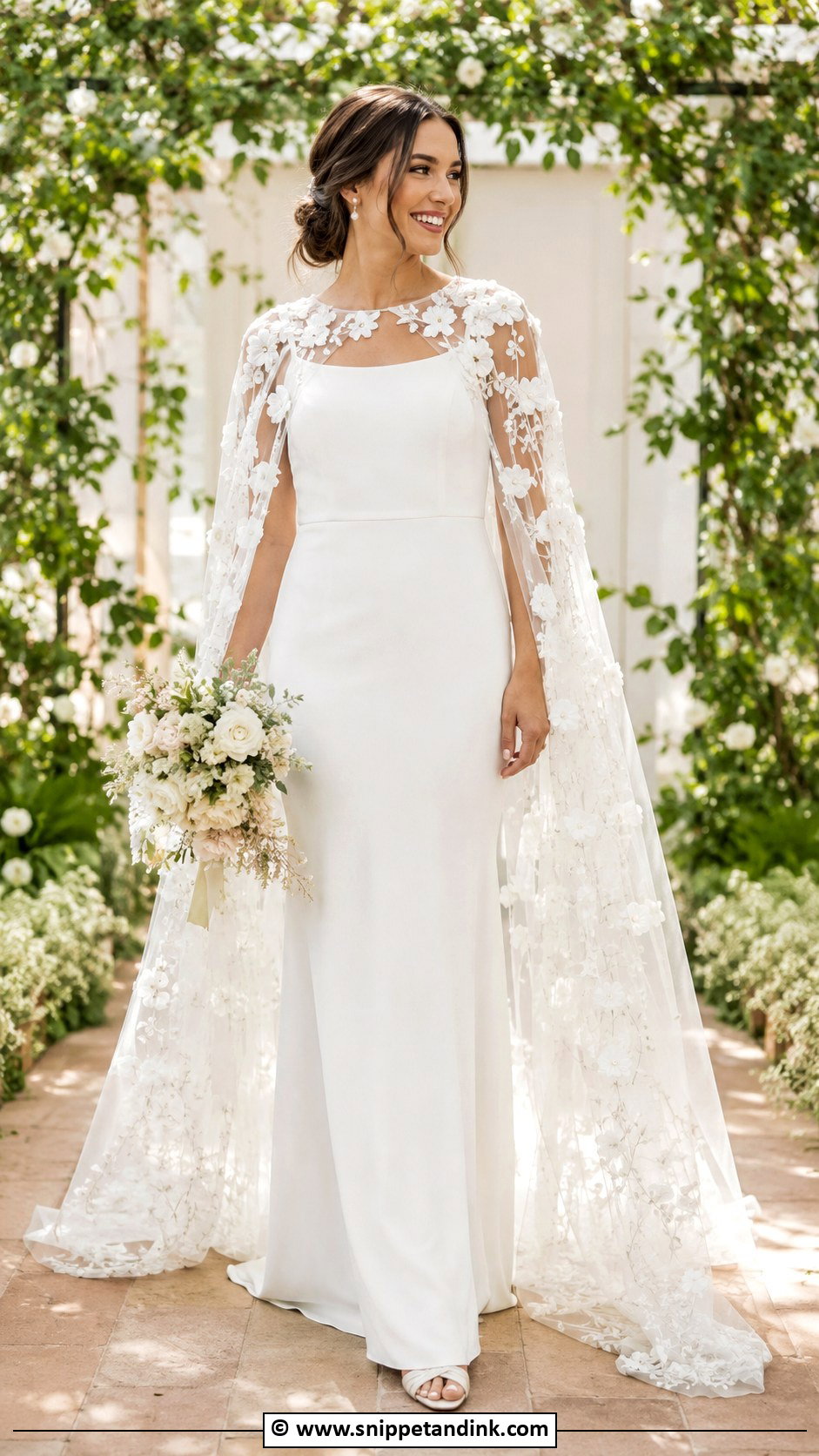 Detachable Floral Applique Wedding Dress - Snippet and Ink - 30 Detachable Wedding Dress Ideas