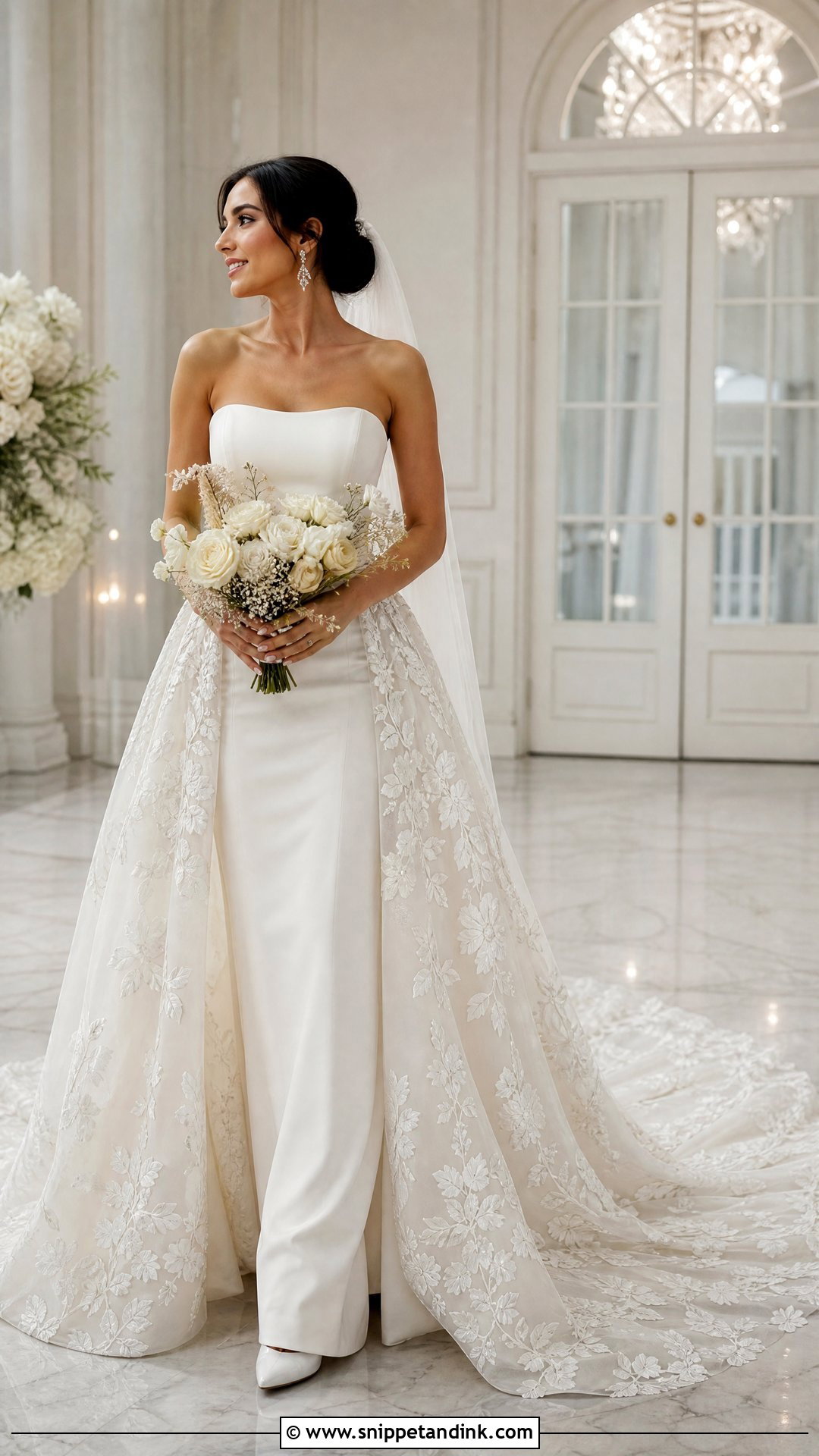 Detachable Floral Overskirt Bridal Dress - Snippet and Ink - 25 Floral Bridal Dress Ideas