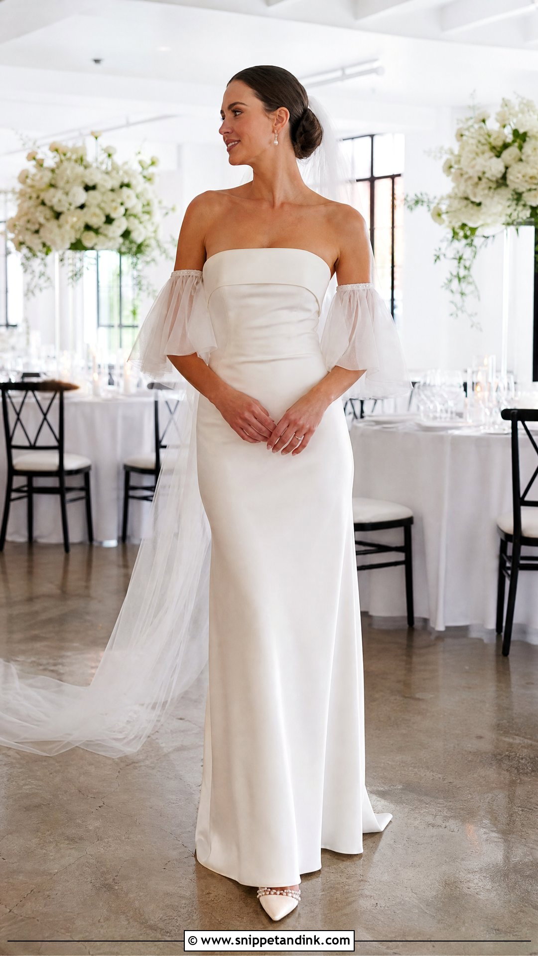 Detachable Flutter Sleeve Wedding Dress - Snippet and Ink - 20 Wedding Dress Flutter Sleeves
