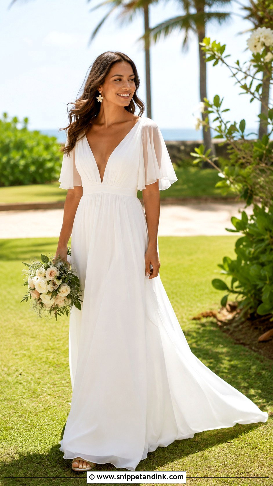 Detachable Flutter Sleeves Wedding Dress - Snippet and Ink - 25 Detachable Sleeves Wedding Dress