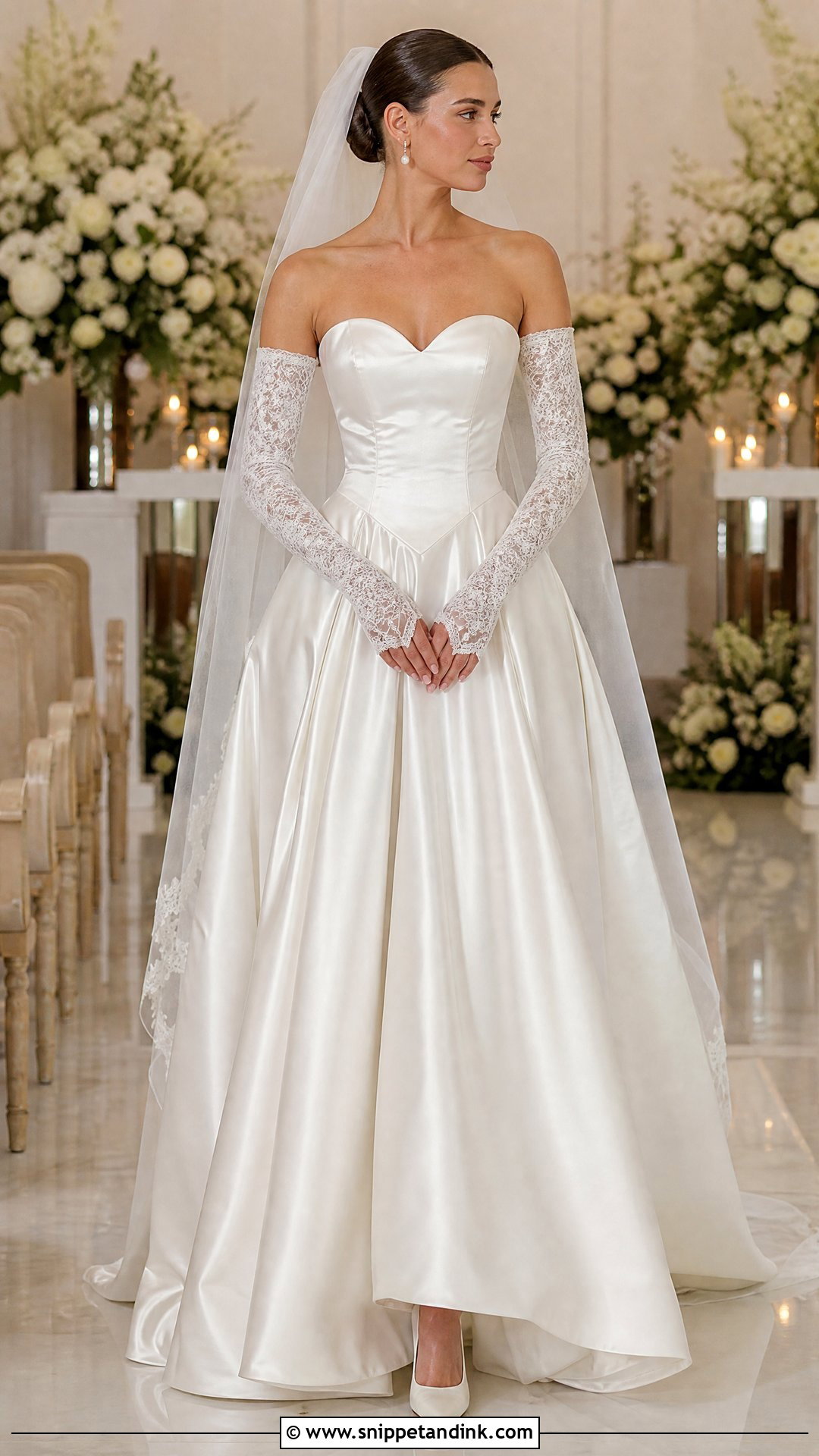 Detachable Gauntlet Sleeve Vintage Wedding Dress - Snippet and Ink - 20 Vintage Wedding Dress Sleeves