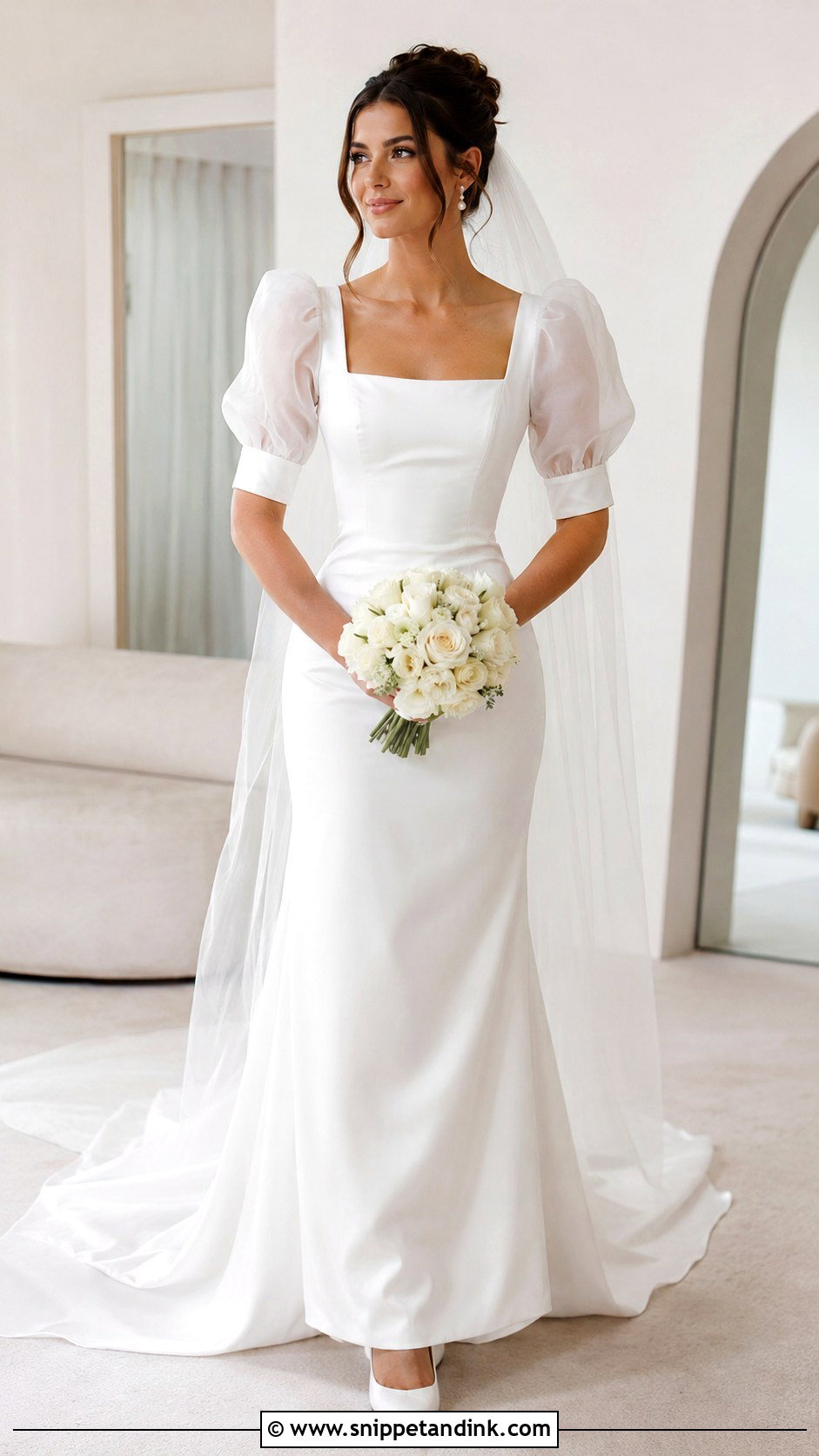 Detachable Half Sleeve Wedding Dress - Snippet and Ink - 20 Half Sleeve Wedding Dress Ideas
