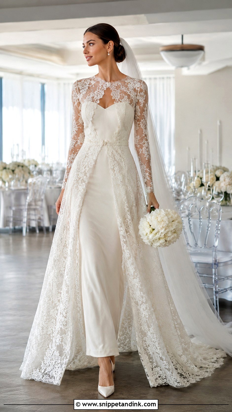Detachable Lace Overlay Wedding Dress - Snippet and Ink - 20 Lace Overlay Wedding Dress Ideas