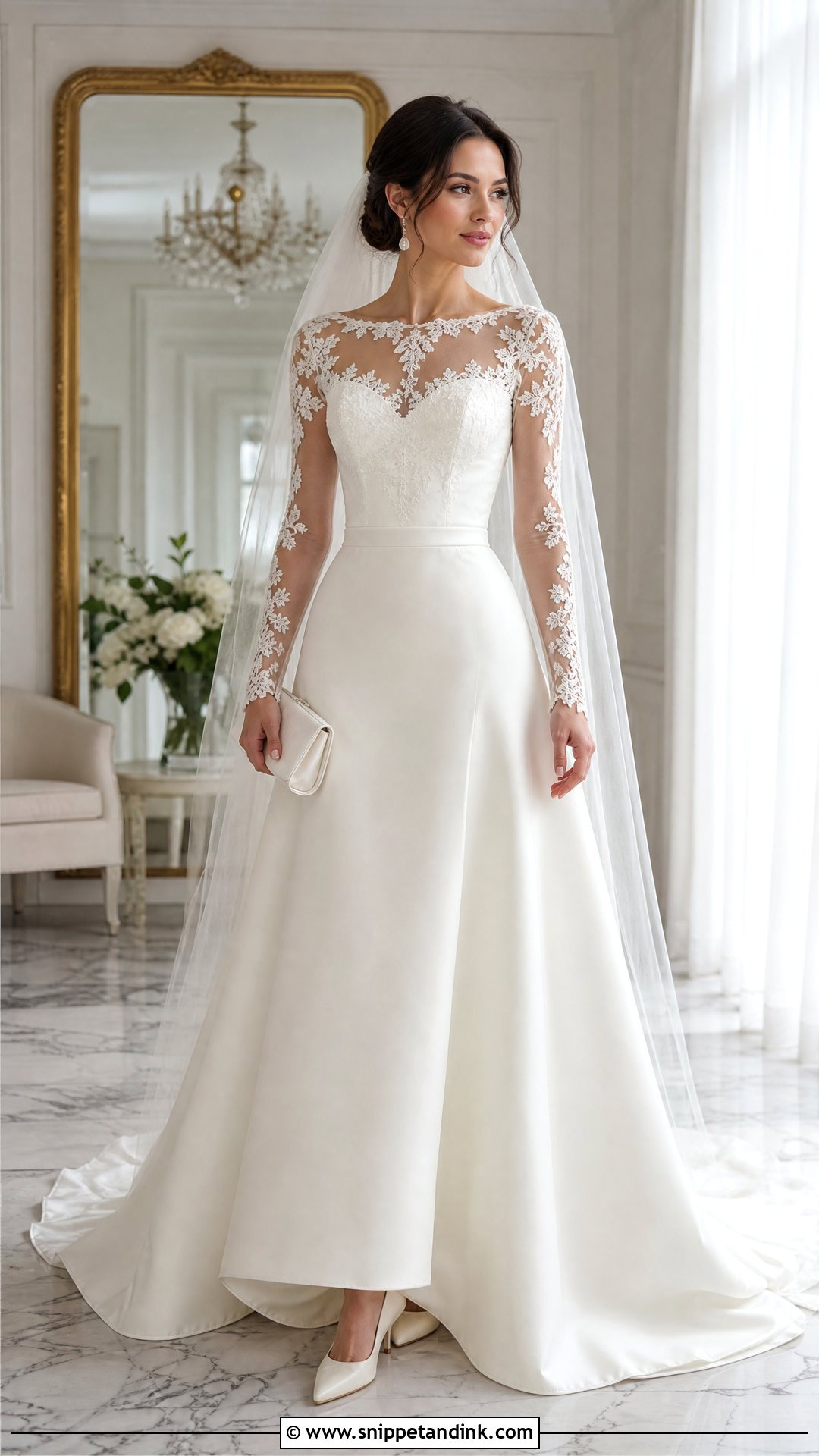 Detachable Lace Sleeves With A Line Wedding Dress - Snippet and Ink - 20 Wedding Sleeves Detachable