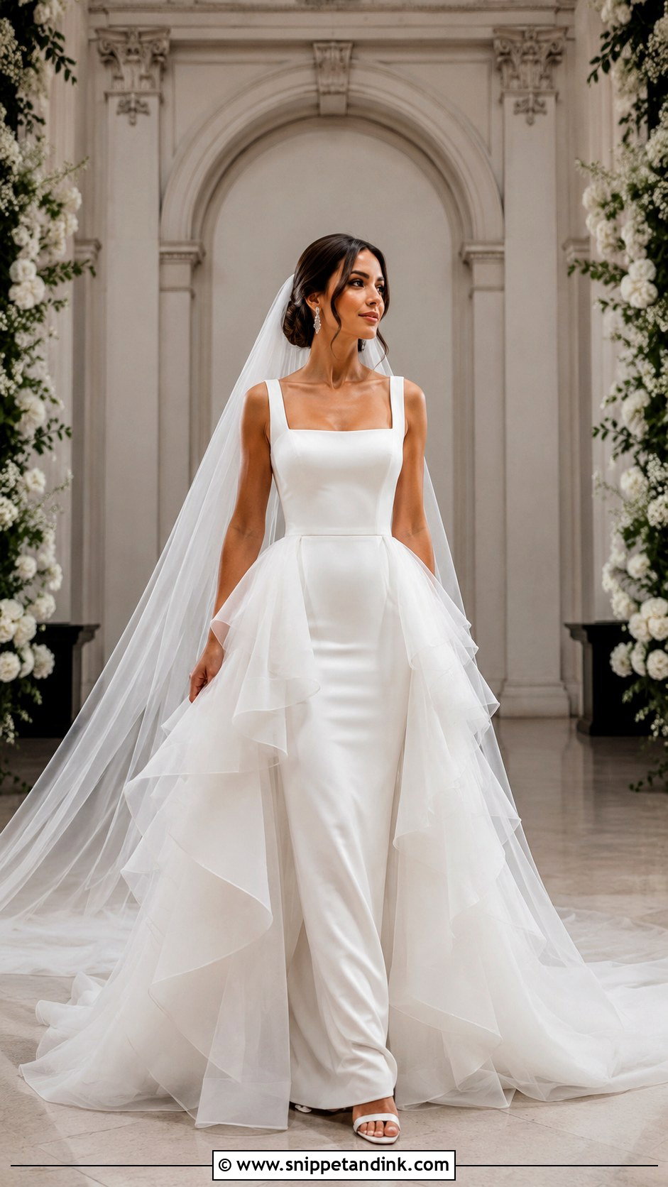 Detachable Layered Overskirt Wedding Dress - Snippet and Ink - 20 Layered Skirt Wedding Dress Ideas