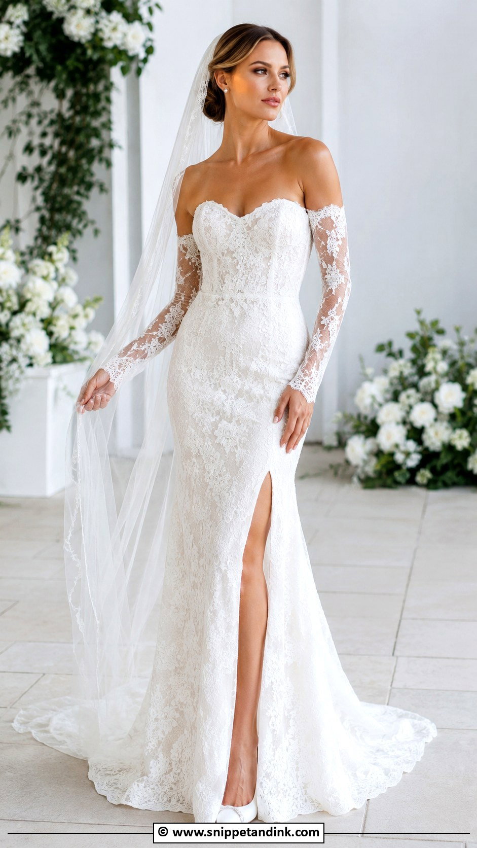 Detachable Long Sleeve Wedding Dress - Snippet and Ink - 30 Detachable Wedding Dress Ideas