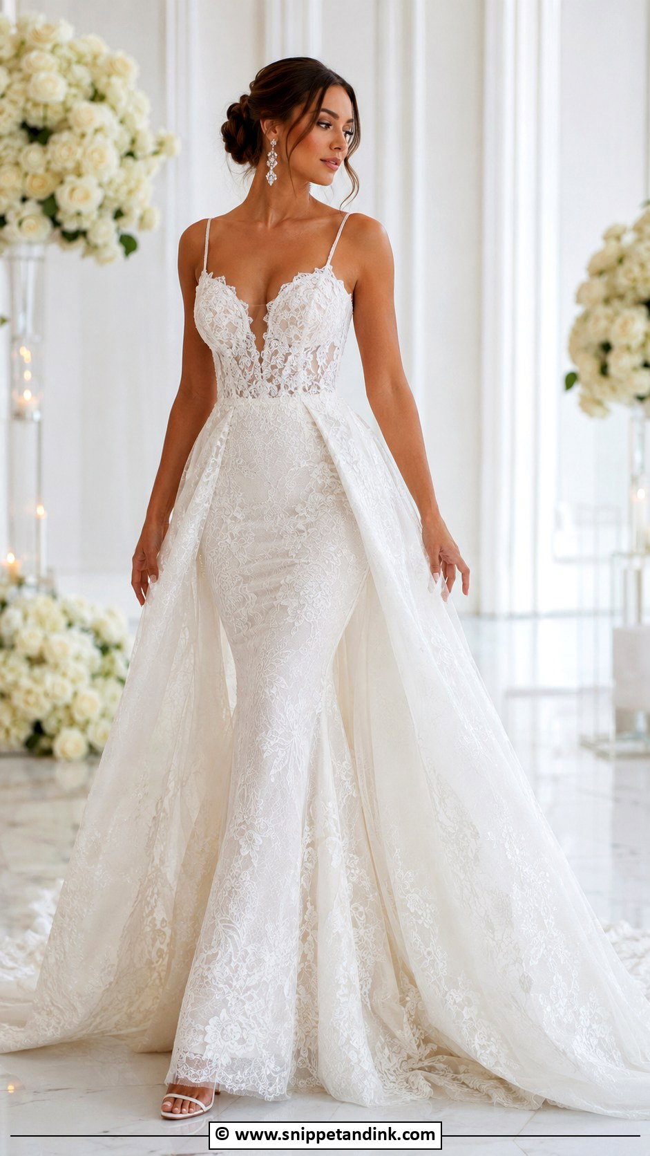 Detachable Mermaid Overskirt Wedding Dress - Snippet and Ink - 30 Detachable Wedding Dress Ideas