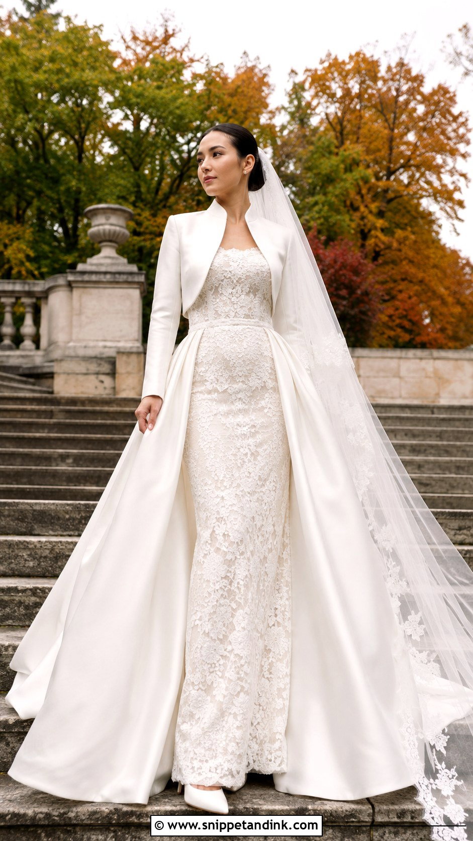 Detachable Overskirt Autumn Wedding Dress - Snippet and Ink - 20 Autumn Wedding Dress the Bride Ideas