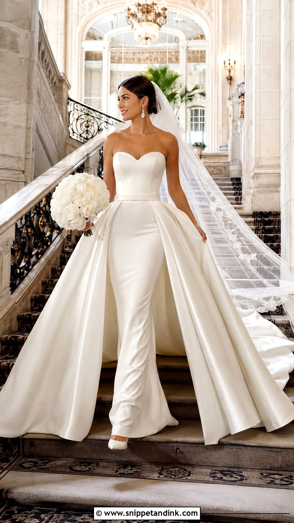 Detachable Overskirt Ball Gown Wedding Dress - Snippet and Ink - 20 Ball Wedding Dress Ideas