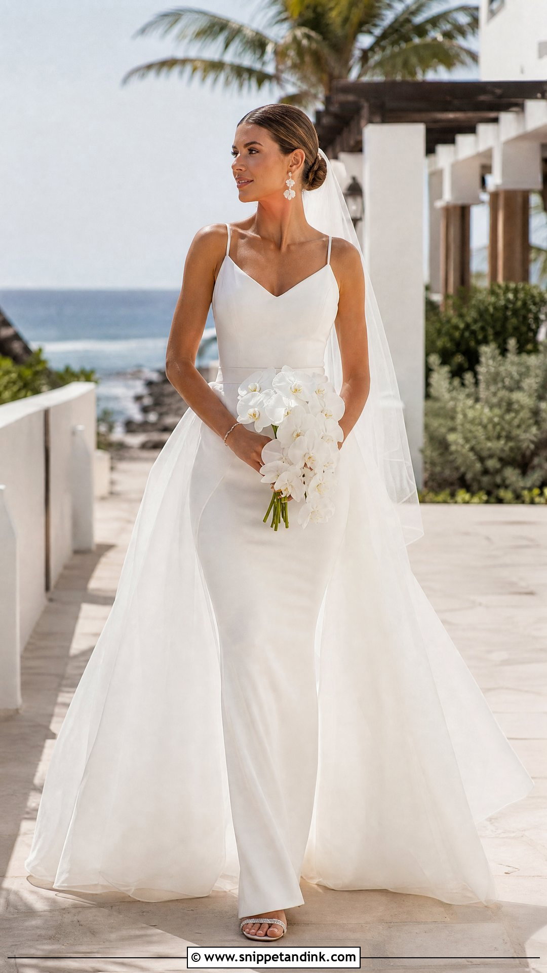 Detachable Overskirt Beach Wedding Dress - Snippet and Ink - 20 Summer Wedding Dress Beach Ideas