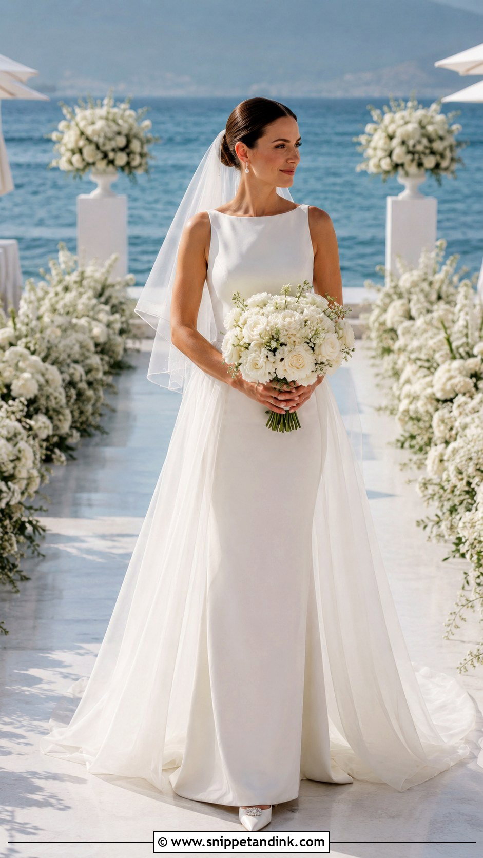 Detachable Overskirt Beach Wedding Dress - Snippet and Ink - 20 Beach Style Wedding Dresses