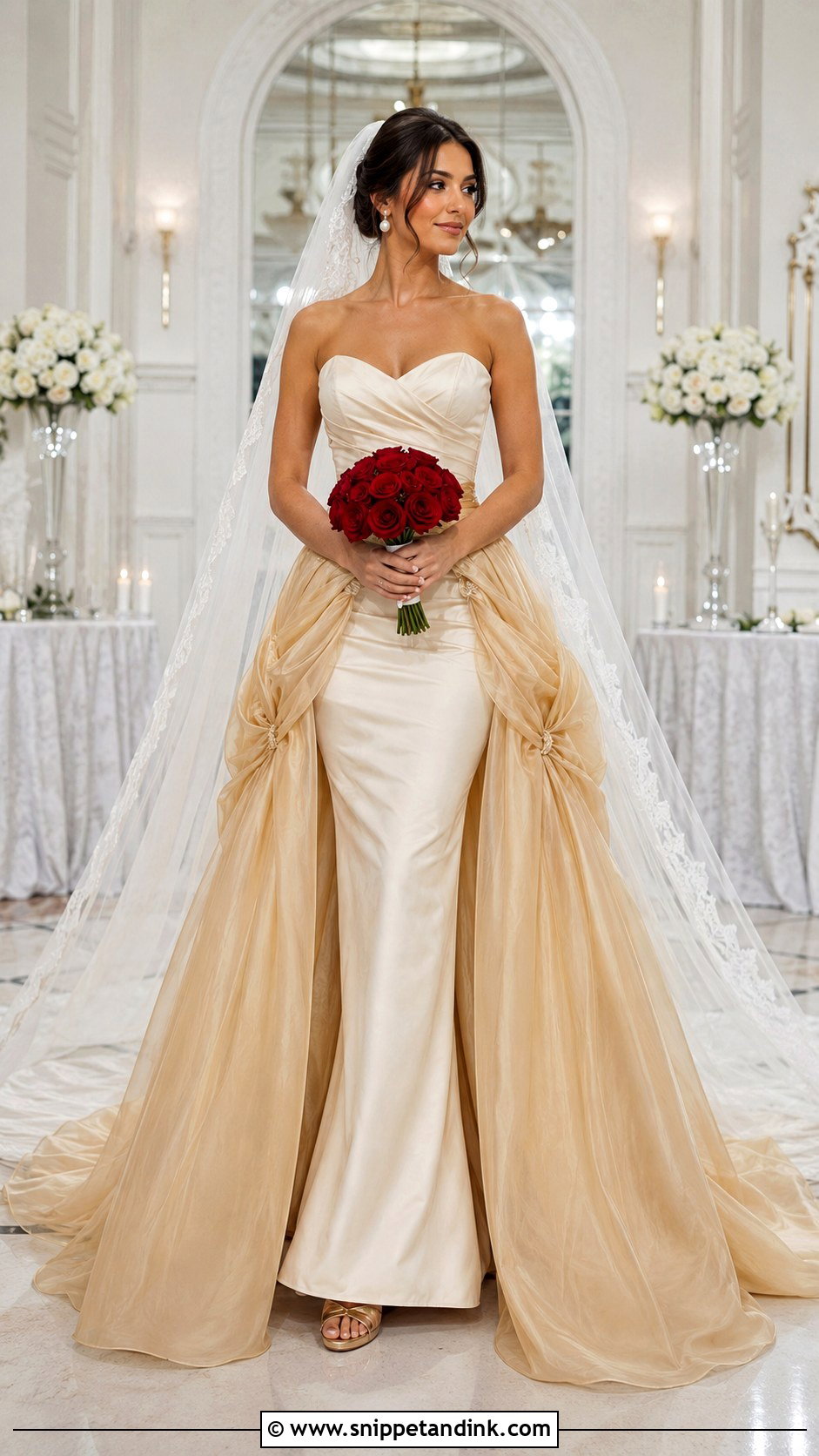 Detachable Overskirt Belle Wedding Dress - Snippet and Ink - 20 Belle Inspired Wedding Dress Ideas