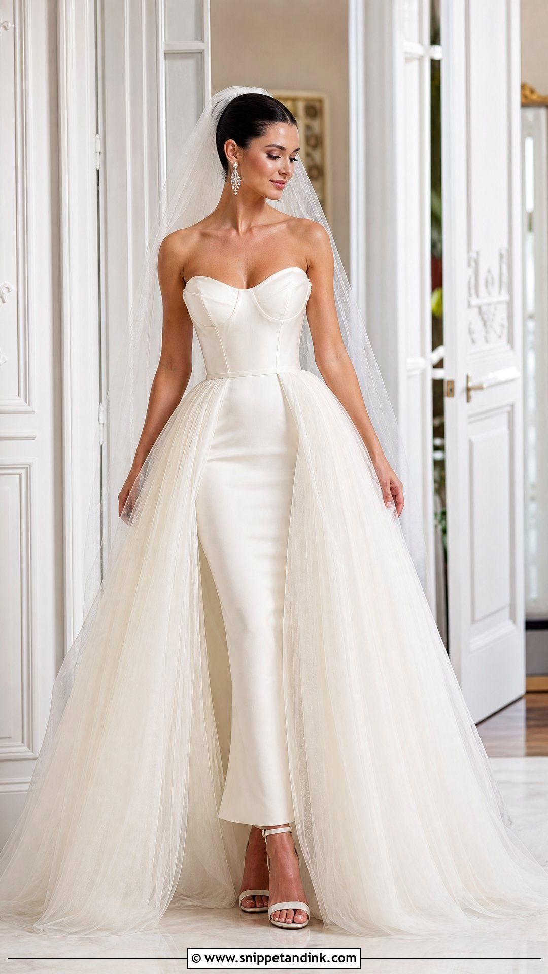 Detachable Overskirt Bridal Dress - Snippet and Ink - 30 Bridal Dress Design Ideas