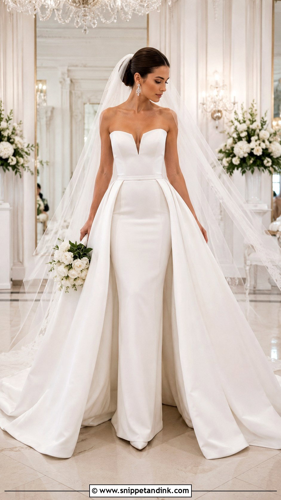 Detachable Overskirt Bridal Dress - Snippet and Ink - 20 Chic Bridal Dress Ideas