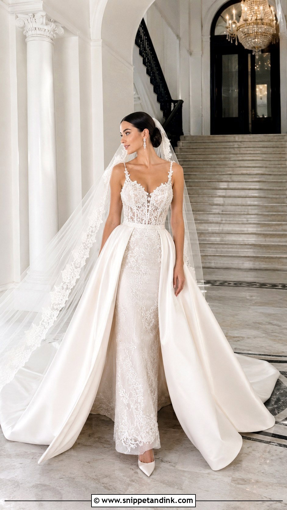 Detachable Overskirt Bridal Frock Gown - Snippet and Ink - 20 Bridal Frocks Gowns