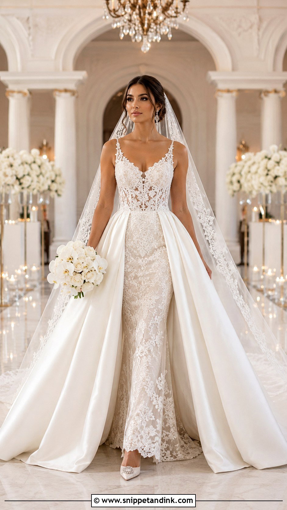 Detachable Overskirt Bridal Gown - Snippet and Ink - 20 2025 Bridal Gowns