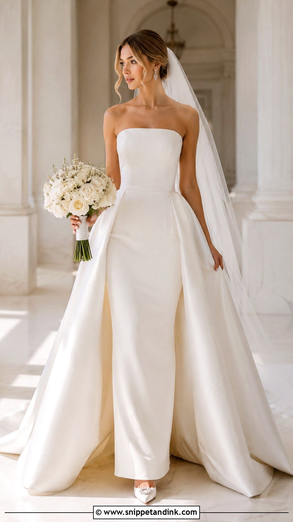Detachable Overskirt Bridal Wedding Gown - Snippet and Ink - 20 Bridal Wedding Gowns