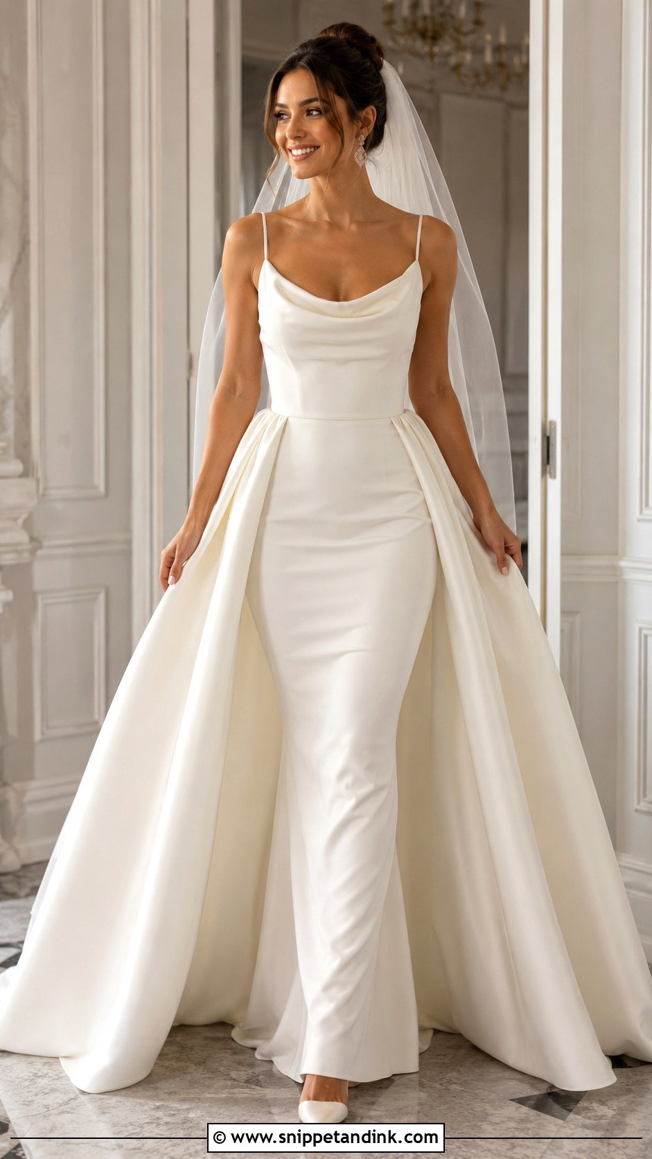 Detachable Overskirt Bridal Wedding Outfit - Snippet and Ink - 30 Bridal Wedding Outfits