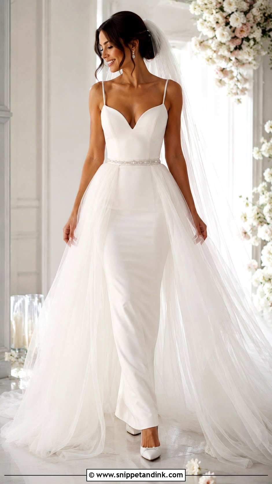 Detachable Overskirt Bride Outfit - Snippet and Ink - 25 Classy Bride Ideas
