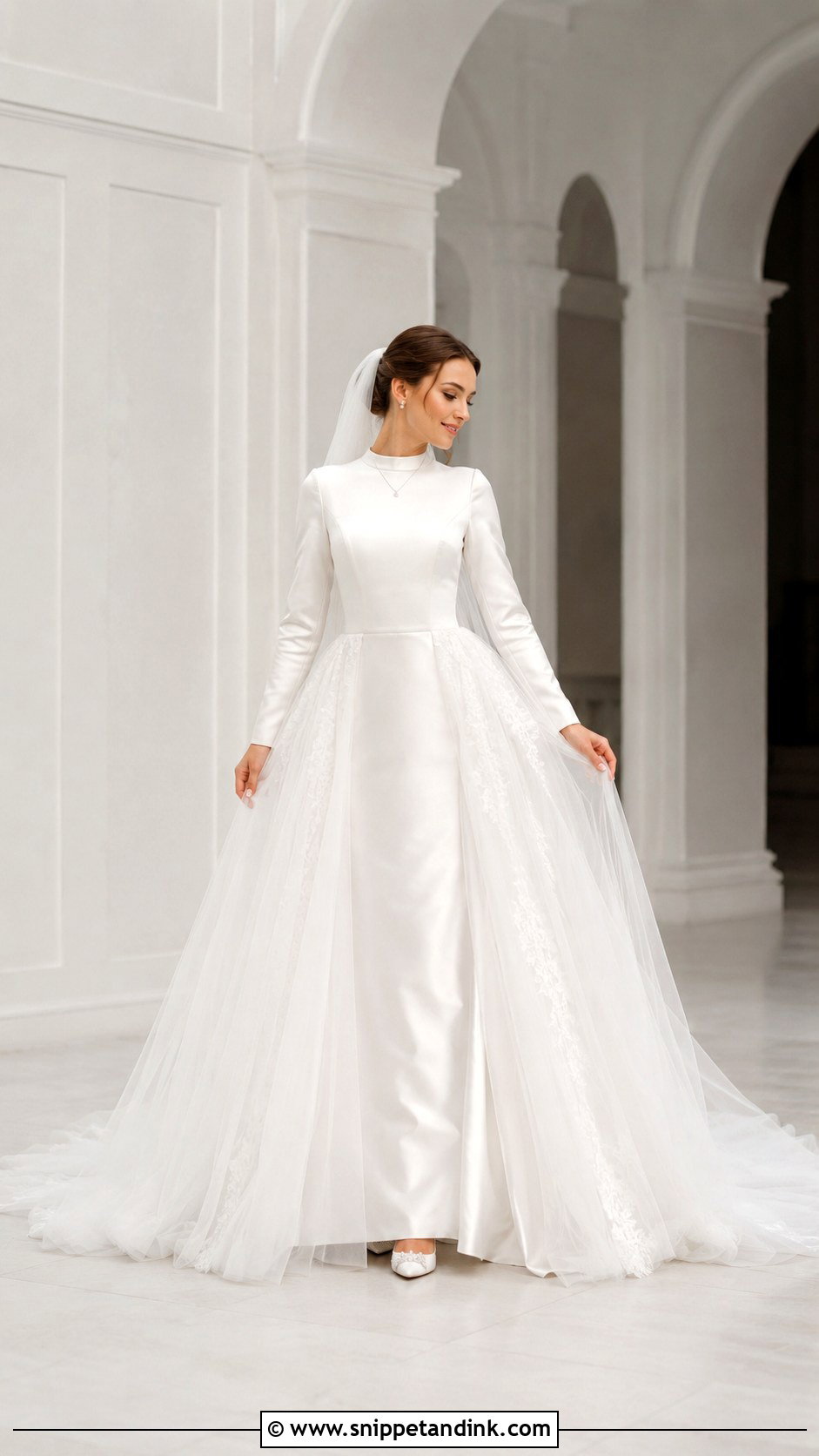 Detachable Overskirt Christian Bridal Gown - Snippet and Ink - 30 Christian Bridal Gown Ideas