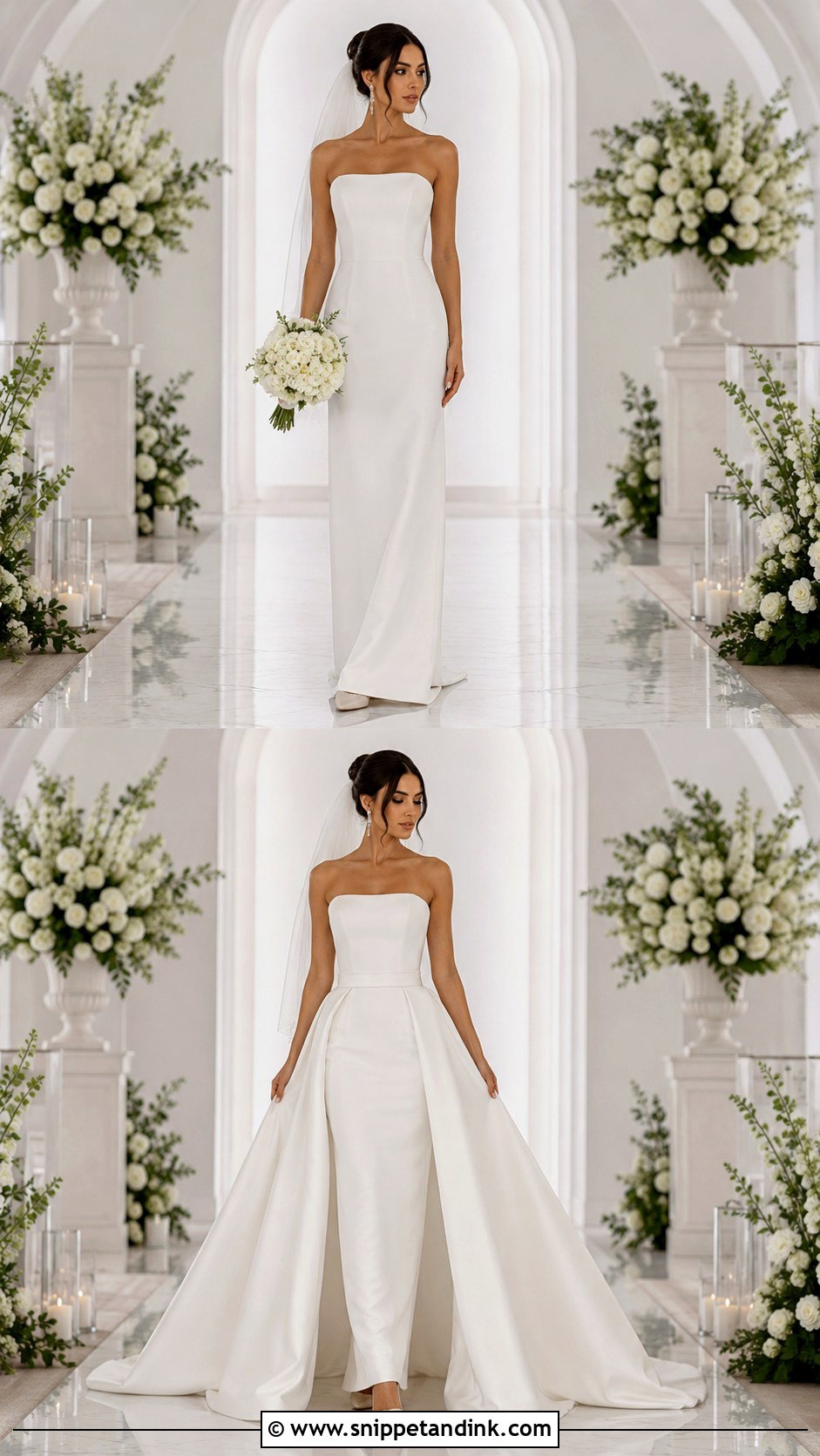 Detachable Overskirt Court Train Wedding Dress - Snippet and Ink - 20 Court Train Wedding Dress Ideas