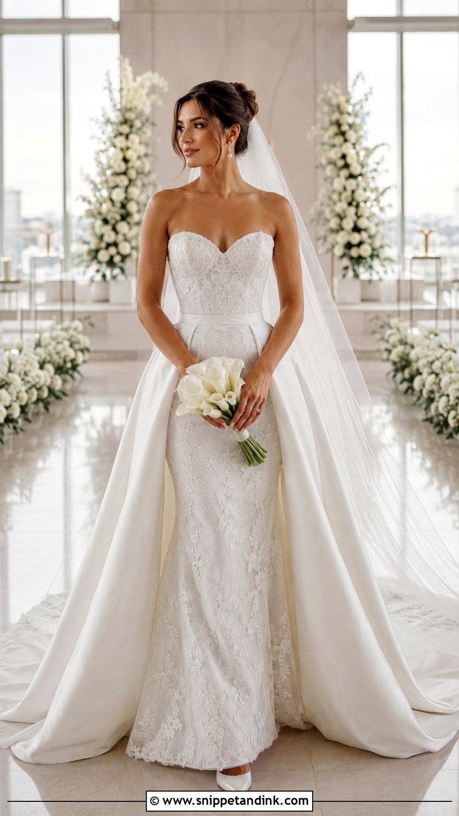 Detachable Overskirt Fit and Flare Wedding Dress - Snippet and Ink - 20 Fit and Flare Wedding Dresses