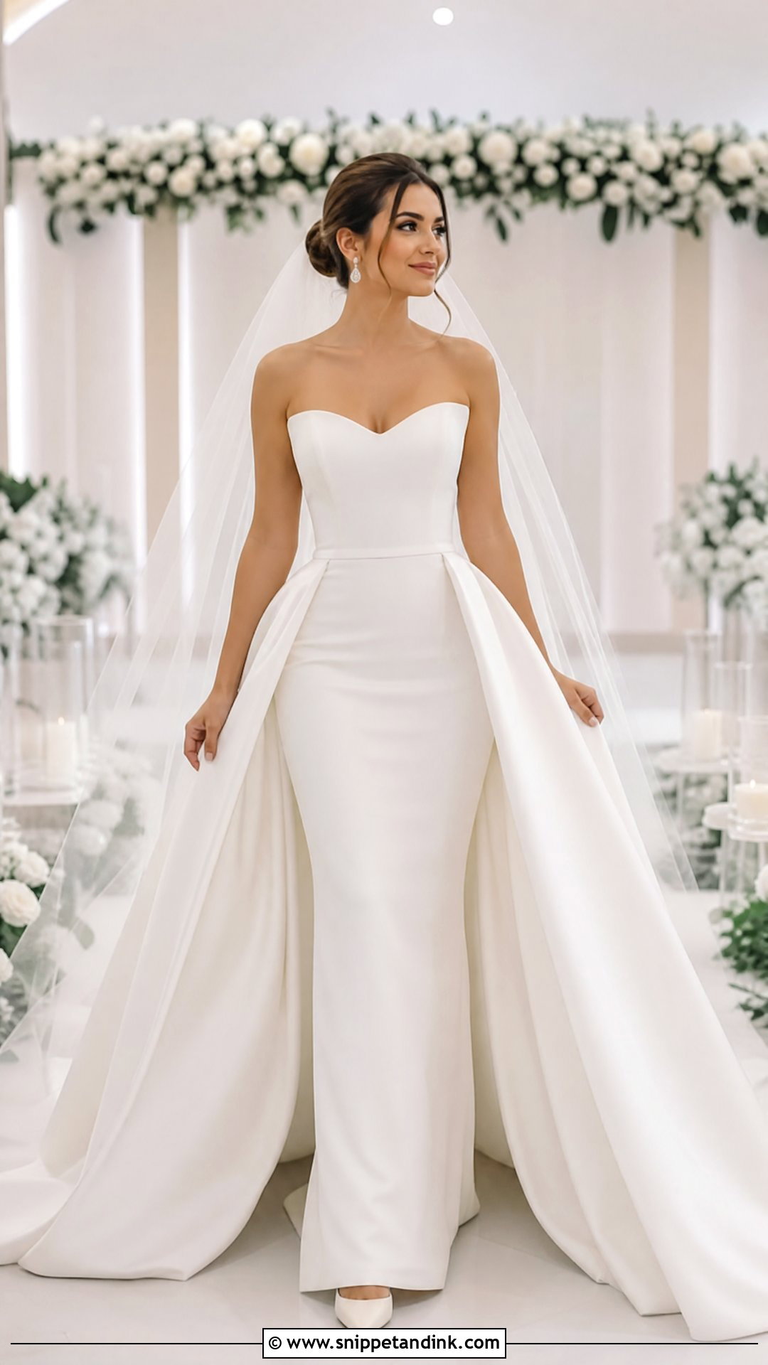 Detachable Overskirt Fitted Wedding Dress - Snippet and Ink - 20 Tight Fitted Wedding Dress Ideas