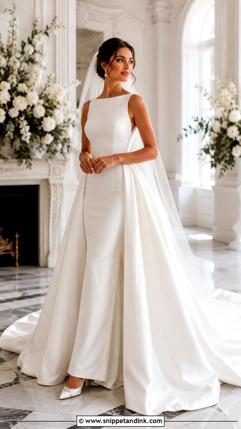 Detachable Overskirt Fitted Wedding Dress - Snippet and Ink - 20 Form Fitting Wedding Dresses