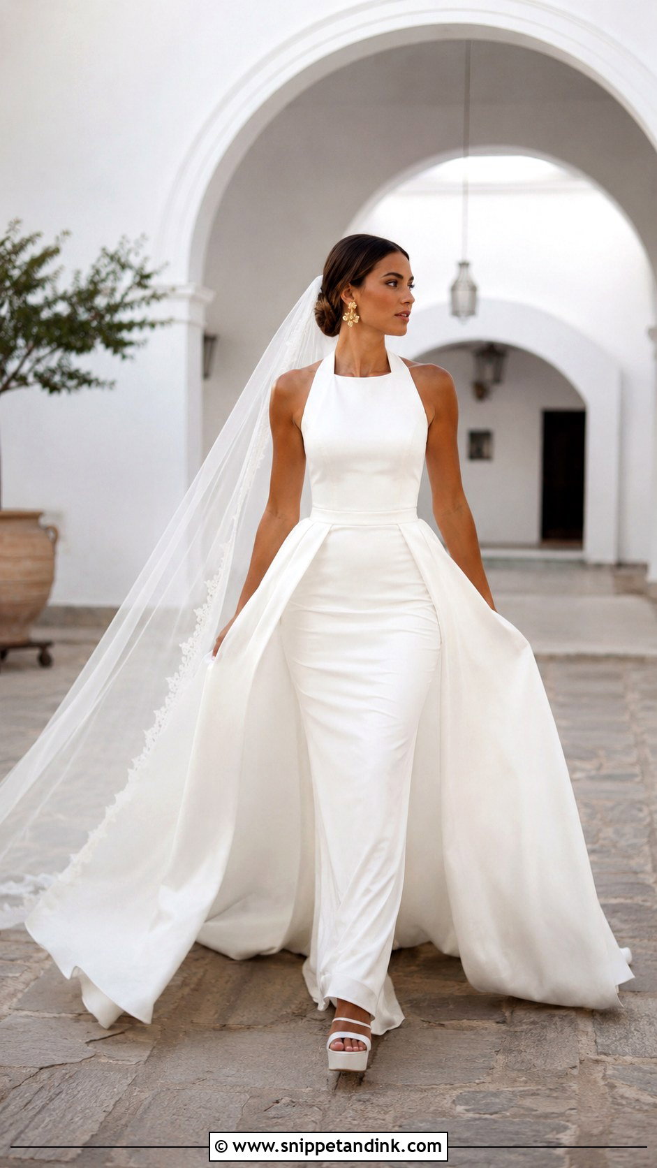 Detachable Overskirt Hacienda Wedding Dress - Snippet and Ink - 20 Hacienda Wedding Dress Ideas